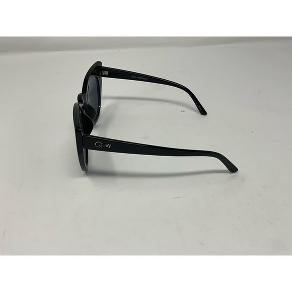 Quay Cha-Cha Women's Black Plastic Frame Black Plastic Lens Cat-Eye Sunglasses - Picture 3 of 4
